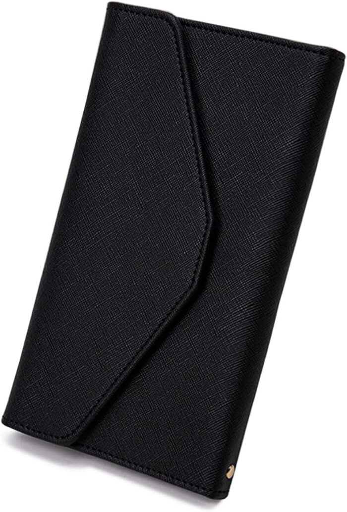 AfitLulu RFID Blocking Passport Wallet, Envelope Shape Big PU Leather Passport Holder Wallet for Passport, Card, Cash, Document, Business RFID Blocking Travel Wallet, Great Gift (Black)