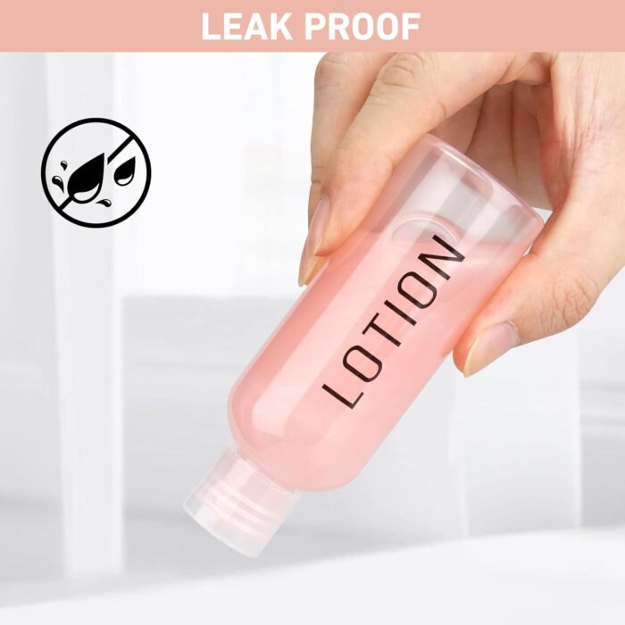 Wowang Travel Bottles for Toiletries 6 Pack 3.4oz TSA Approved Travel Size Containers Leak Proof Travel Shampoo Bottles Squeezable Empty Plastic Toiletry Bottle Small Travel Essentials(Clear) - Image 4