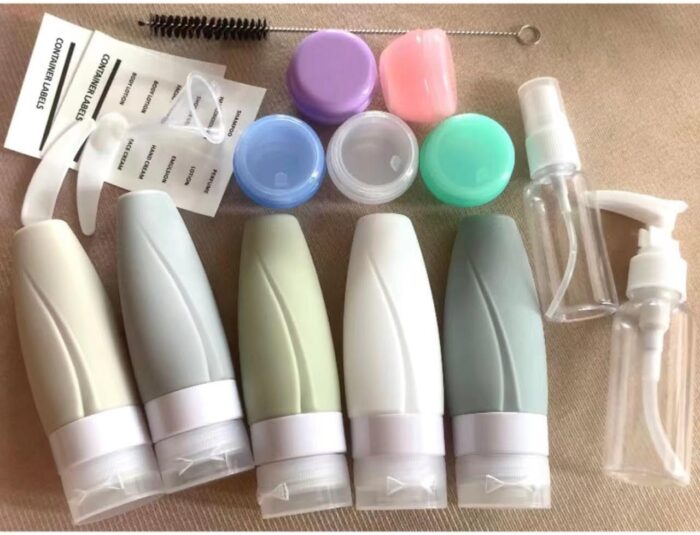 19PCS Silicone Travel Bottles Set for Toiletries, Leak Proof Refillable Squeezable Containers Travel Containers 90ml 3oz for Shampoo Conditioner Lotion Liquids Travel Containers with Storage Bag Tag - Image 2
