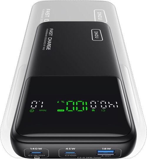 INIU 140W Smallest Power Bank, 25000mAh High Capacity Laptop Portable Charger, Fast Charging USB C in&Out Tablet Powerbank, Battery Pack Phone Charger for iPhone 17 16, Samsung, iPad, MacBook etc