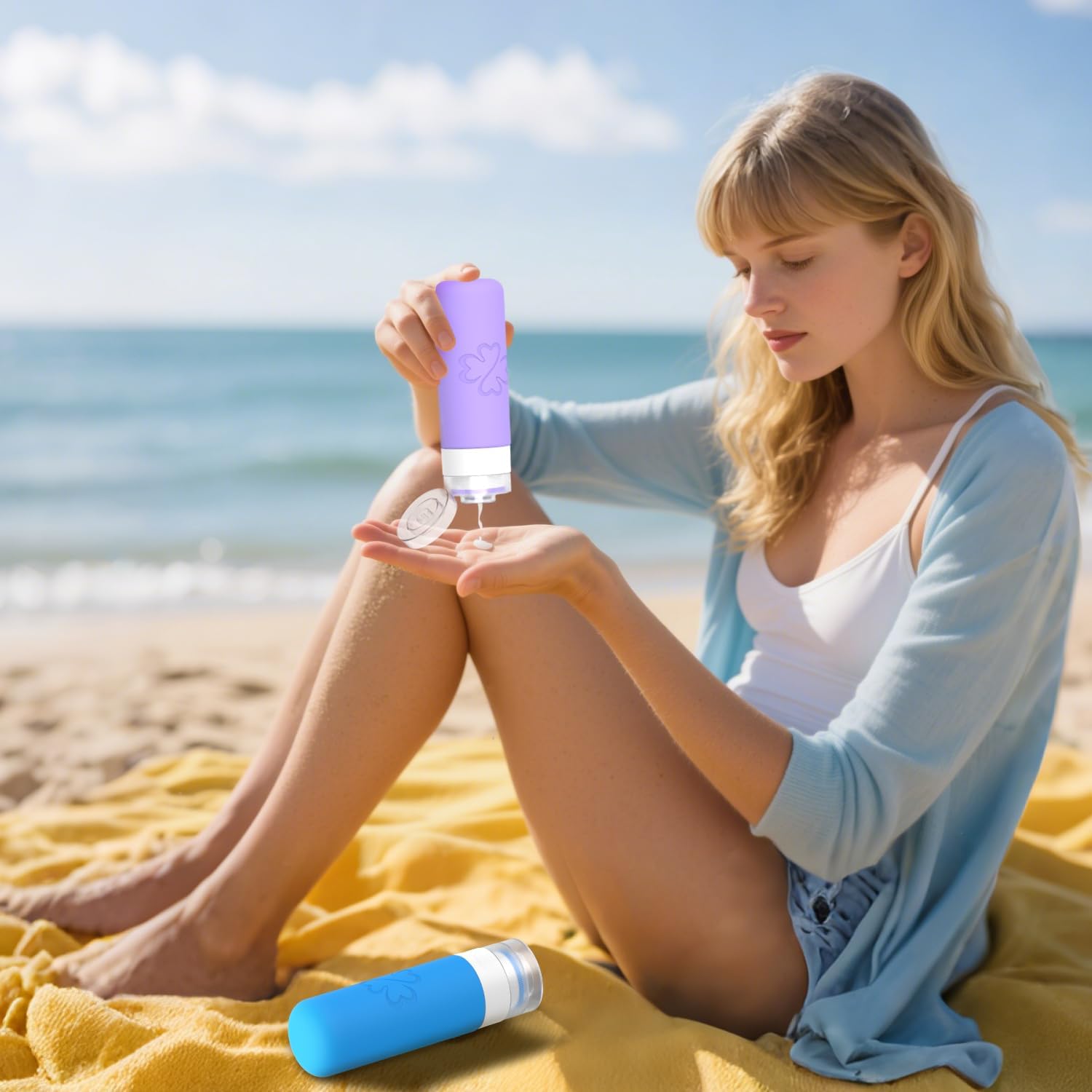 GLAMFIELDS Travel Bottles for Toiletries, Silicone Containers 3oz Size Leak Proof for Shampoo,Easy to Squeeze and Portable, TSA Approved Essentials for Traveling with Labels (4 Pack) Macaron - Image 8