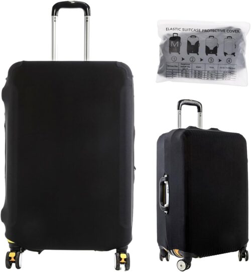 Kioiner Travel Luggage Cover, Elastic Suitcase Protective Cover, Dustproof Anti Scratch Trolley Luggage Case Protector Bag for Wheeled (Fits 26-28 Inch Luggage)