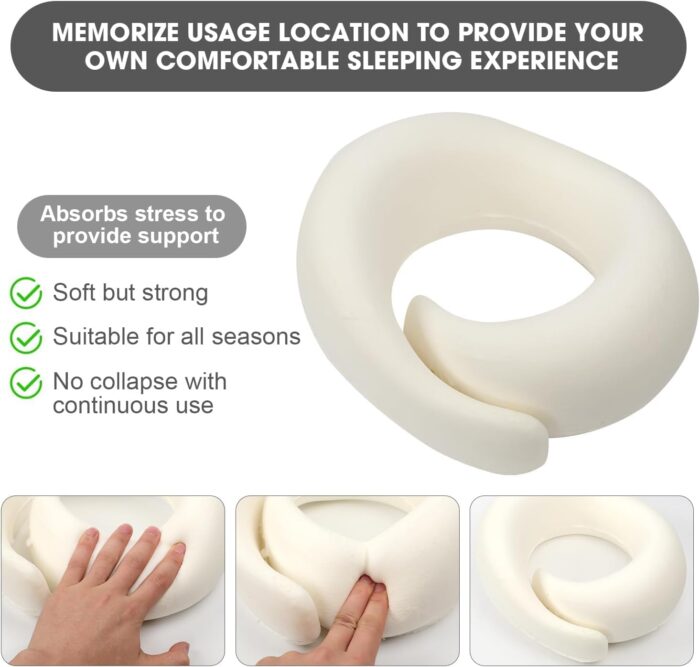 Neck Pillow, Wander Plus Travel Pillow, Wander Plus Travel Neck Pillow, Foam Travel Neck Pillow for Airplanes, Travel Neck Pillow(Light Gray) - Image 5