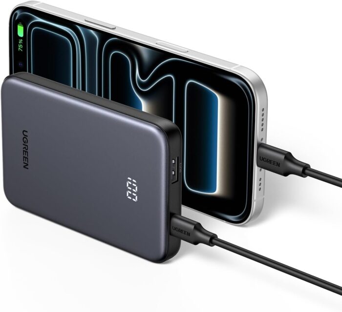 UGREEN Nexode 10000mAh Battery Pack Power Bank, USB-C Portable Charger Compact for iPhone Fast Charging 22.5W, PD3.0 Digital Display Compatible with iPhone 17/16/15/14 Pro Max, Galaxy S25 Ultra