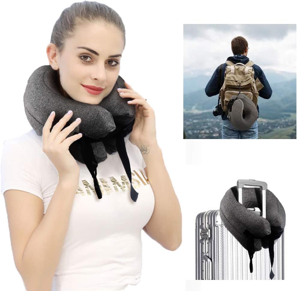 PROMUN Super Soft Head and Neck Support Travel Pillow, Premium Memory Foam U Shape Pillow with Small Bag, 360-Degree Protection for Airplanes, Cars, Buses, Trains, Office Napping, Camping (Dark Gray) - Image 7