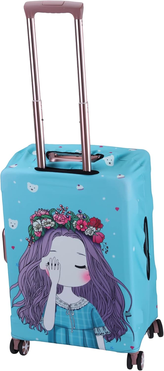 LEAFOREST Spandex Elastic Water Resistant Protective Travel Suitcase Cover Fits 19-32 Inch (Girl, M), Girl, M, Dress Up