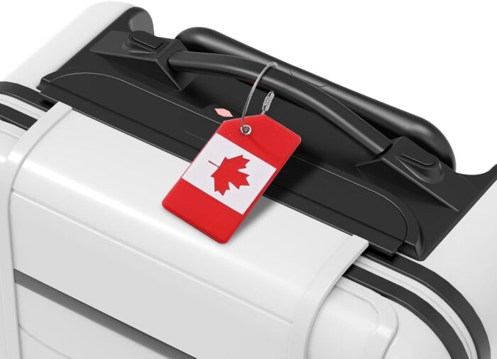 6 Pack Luggage Tags, OIFEN Silicone Travel Suitcase Baggage tag Canada Bag Labels with Name Card Privacy Protection (Maple Leaf) - Image 5