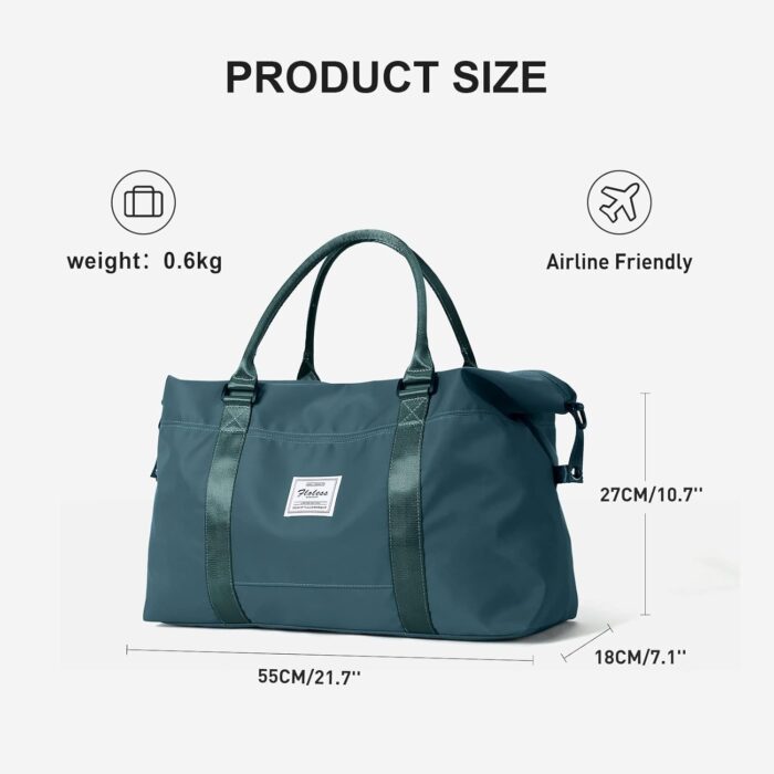 Sport Travel Duffle Bag Gym Tote Bag for Women Weekender Carry on Bags for Airplane Ladies Beach Overnight Waterproof Hospital Luggage Bag with Wet Pocket,A10-Peacock Blue - Image 3