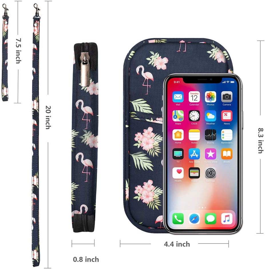 RFID Blocking Travel Passport Wallet Holder, Homchen Document Organiser Case Credit Card Holders for Men and Women (Flamingo) - Image 2