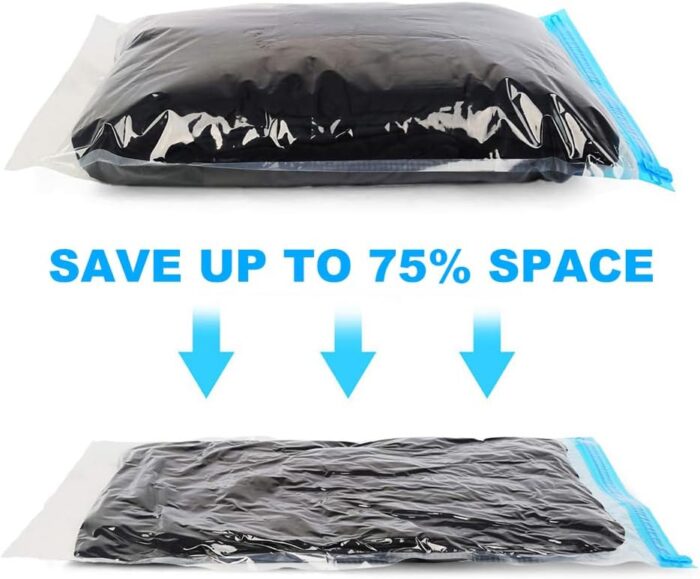 ALMING Compression Bags - Travel Accessories - 10 Pack Space Saver Bags - No Vacuum or Pump Needed - Vacuum Storage Bags for Travel Essentials - Home Packing-Organizers (Blue) - Image 3