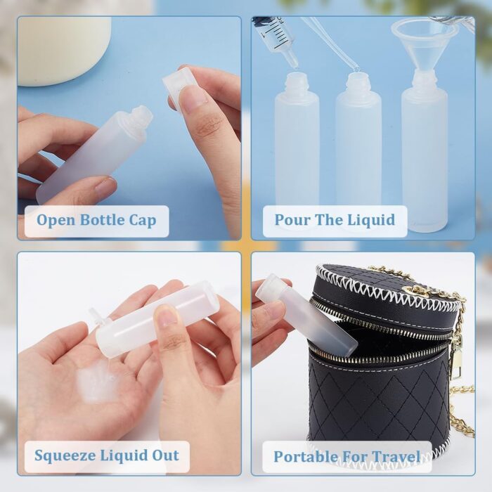 BENECREAT 10 Pack 18ml 0.6oz Plastic Squeeze Flip Cap Bottle Refillable Sample Travel Bottles for Makeup Cosmetic Toiletries Liquid - Image 4