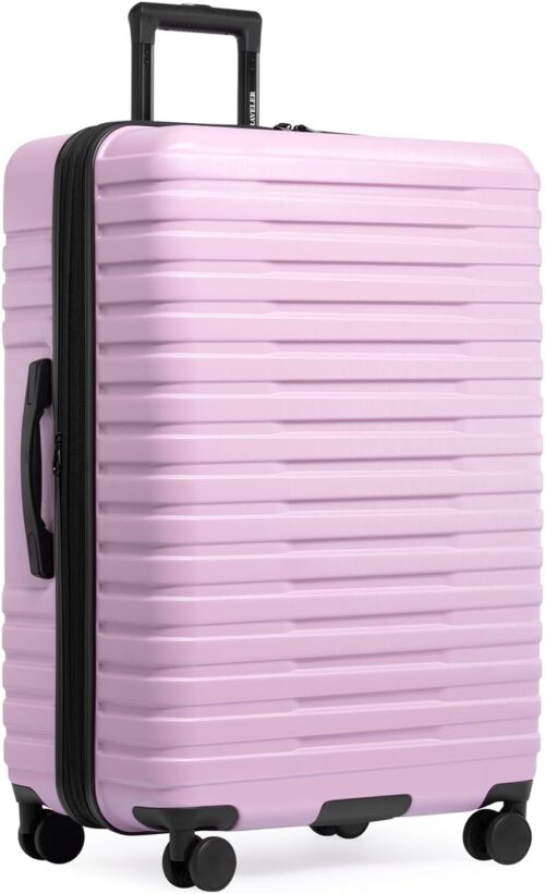 U.S. Traveler Hardside 8-Wheeled Spinner Luggage with Aluminum Handle System, Lavender