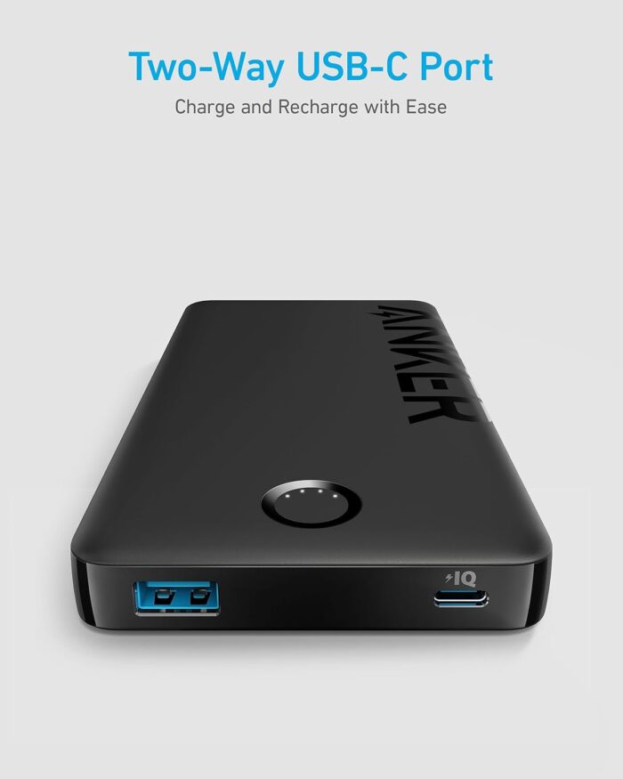 Anker Power Bank, 10,000mAh Portable Charger (PowerCore PIQ), High-Capacity Battery Pack for iPhone 15/15 Plus/15 Pro/15 Pro Max/14/14 Pro/Samsung/Pixel/LG (Cable and Charger Not Included)(Black) - Image 3