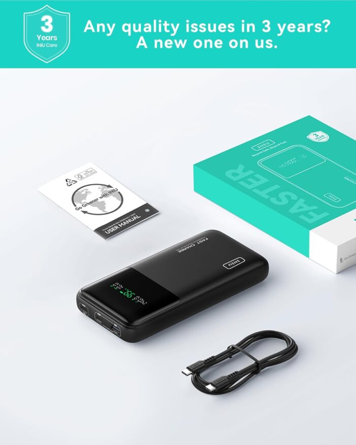 INIU Power Bank, 140W 27000mAh Laptop Portable Charger, Fast Charging USB C In&Out Powerbank, Digital Display Phone Charger, Travel Battery Pack for Macbook iPad iPhone 17 16 15 Samsung Steam Deck etc - Image 6