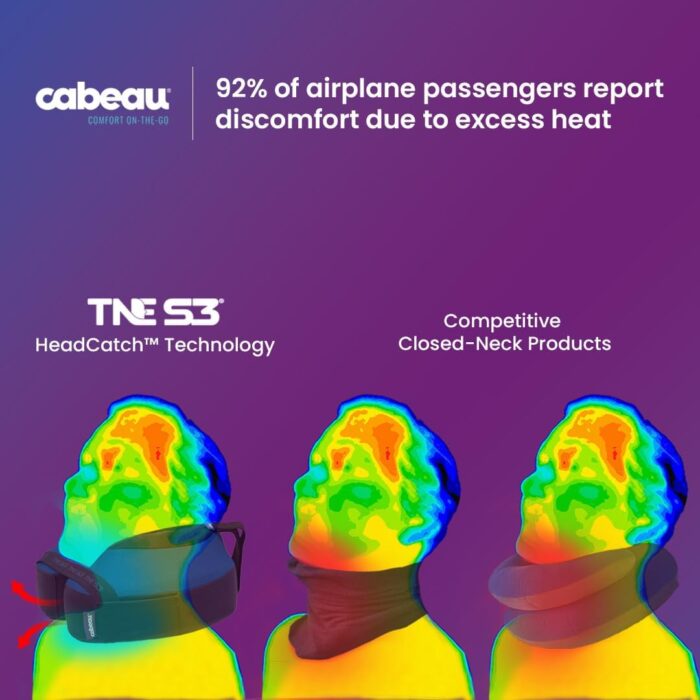 Cabeau Evolution TNE S3 Travel Pillow - Neck Pillow for Traveling - Memory Foam Airplane Pillow - Neck Pillow with Attachment Straps - Support for Travel, Home, Office, and Gaming - Berlin - Image 3