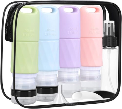 Travel Bottles for Toiletries, Teskyer 17 Pack TSA Approved Silicone Travel Size Bottles Toiletries, Leak Proof Travel Essentials Accessories Cosmetic
