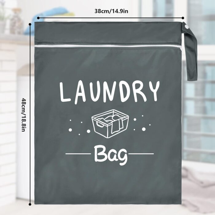 2 Pcs Large Travel Laundry Bag Waterproof Wet Dry Bag Washable Dirty Clothes Bag Bathing Suit Workout Bag for Gym Clothes Laundry Wet Clothes Swimming Yoga - Image 7