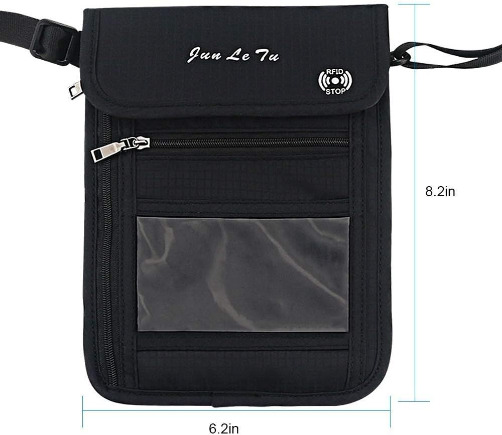 Number-One Neck Pouch Travel Wallet Passport Holder with RFID Blocking Waterproof Travel Security Bag for Your Money Credit Cards Cell Phones - Image 9