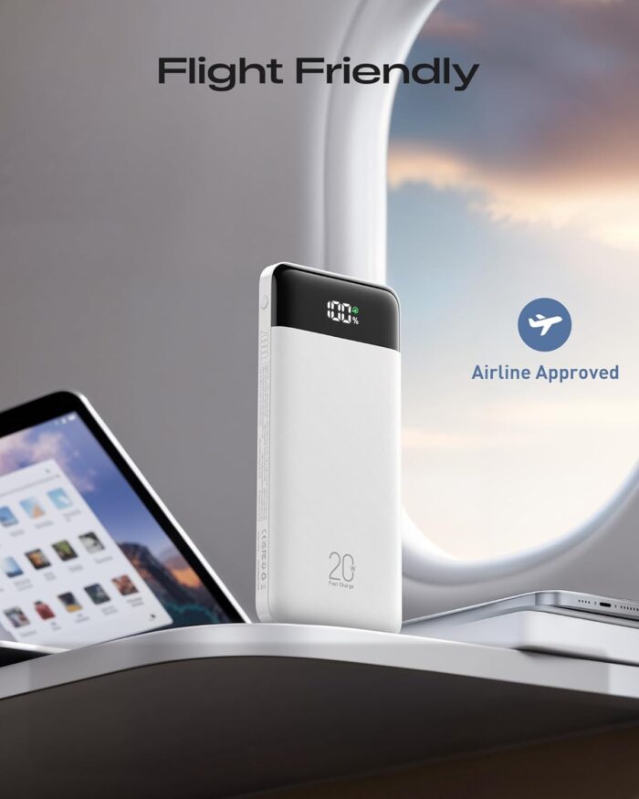 20000mAh Power Bank Fast Charging, Portable Charger with 4 Built-in Cables & 6 Outputs, 20W PD USB C Battery Pack Travel Essential Compatible with iPhone 16/15 Galaxy Google LG iPad & More (White) - Image 7