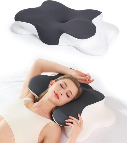 Cervical Pillow,Memory Foam Pillows,Cervical Pillow for Neck Pain Relief,Ergonomic Neck Support Neck Pillow,Side Sleeper Pillows for Side Back Stomach Sleepers, Pillows for Neck and Shoulder Pain