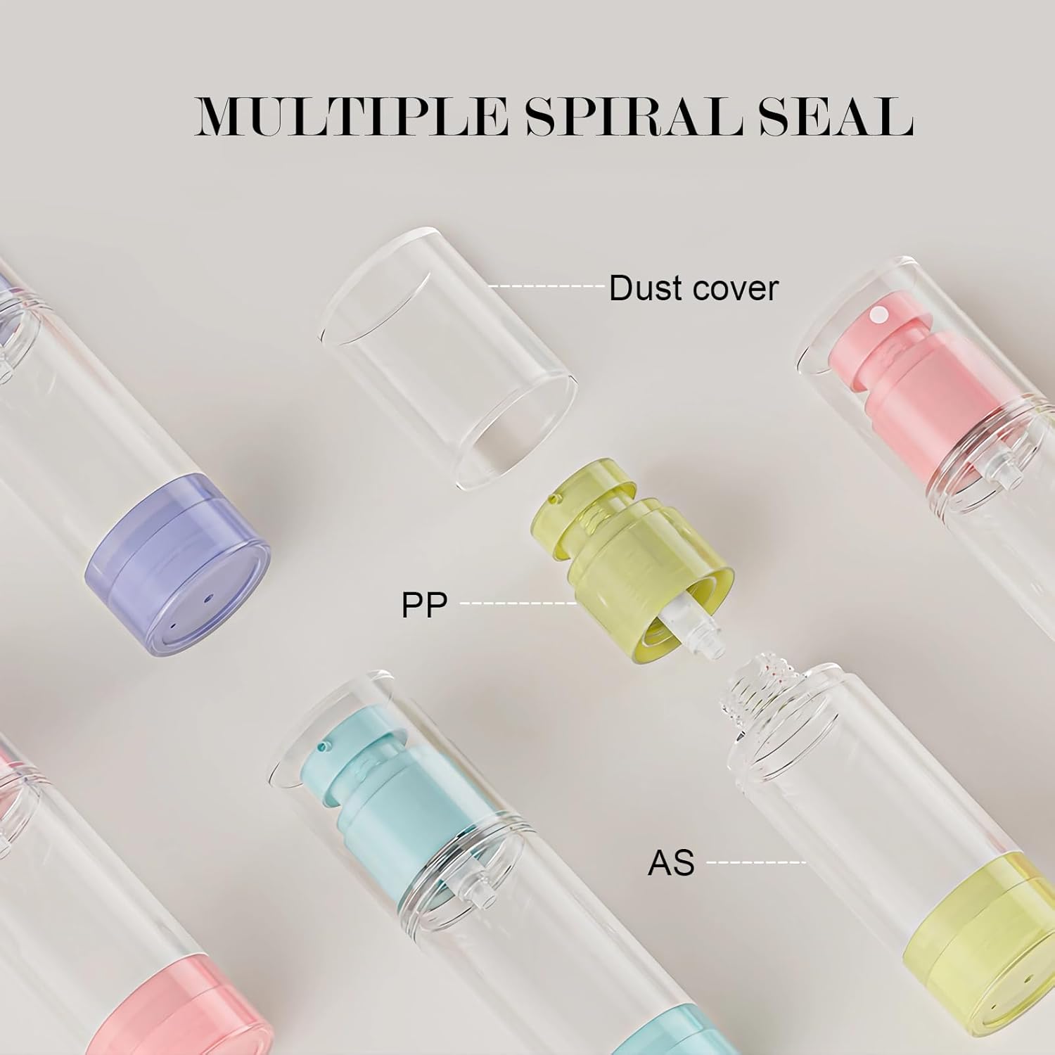 MHWL Travel Bottles and Travel Essentials Kit - 6 x 30ml Airless Pump Jars for Travel Size Toiletries, TSA Approved Leakproof Travel Containers, Ideal for Hand Sanitizer - Image 5