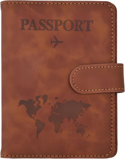T Tersely Passport Cover for Travel Must Haves Accessories, Passport Holder Wallet Cover Case for Travel Essentials, Passport Book Holders for Women and Men (Brown)
