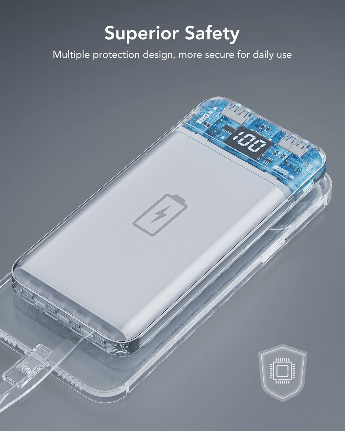 Charmast Portable Charger with Built in Cables, Power Bank with Cords Wires, Slim 10000mAh Travel Battery Pack 6 Outputs 3 Inputs 3A Fast Charging for Samsung Google Pixel LG Moto iPhone iPad - Image 9