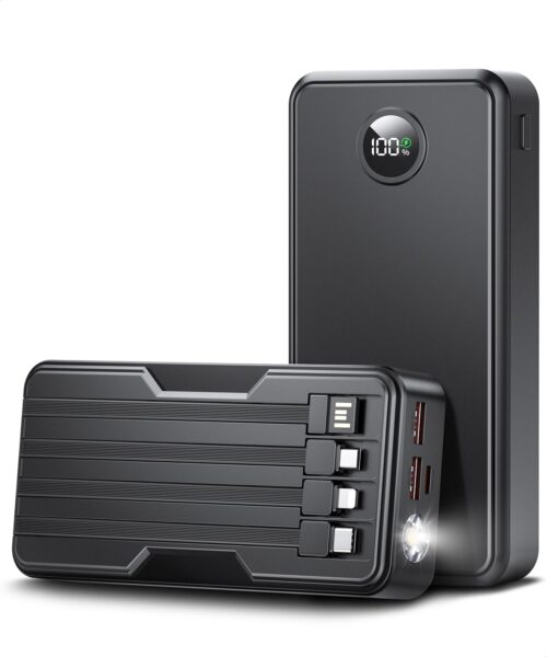 Portable Charger Power Bank 40000mAh Portable Charger 22.5W Fast Charger with 5 Outputs & 2 Inputs LED Display Equipped with Flashlight External Battery Pack for iPhone 16/15/14, Samsung, Etc