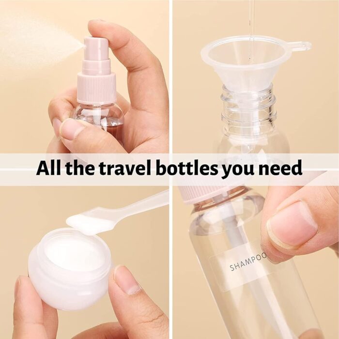 Travel Bottles for Toiletries, 13Pcs TSA Approved Travel Containers Leakproof Refillable Squeezable Containers, Travel Essentials Accessories with Tag for Shampoo Lotion Body Wash - Image 3