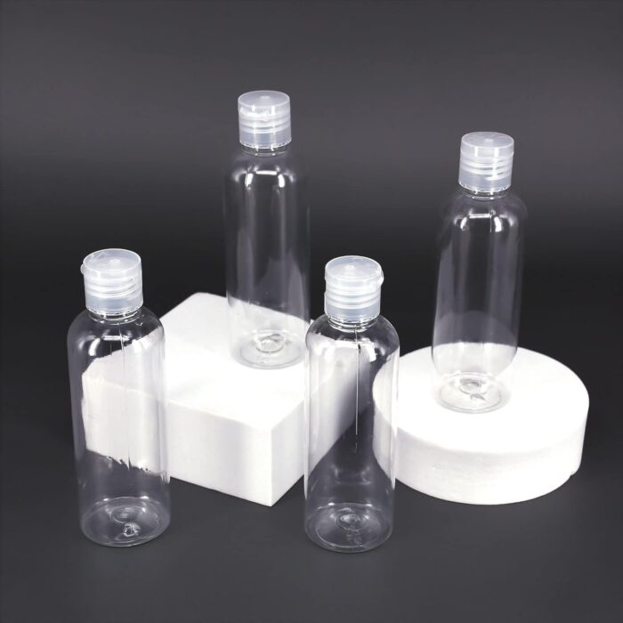 4Pcs Clear Plastic Travel Bottles 100ml Travel Bottles Set for Toiletries Leak Proof Cosmetic Travel Container Refillable Travel Size Bottle Empty Squeeze Bottles for Shampoo Lotion Liquid Conditioner - Image 5