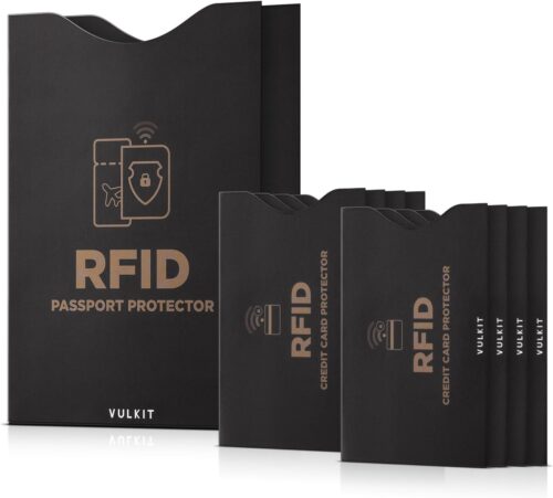 VULKIT RFID Blocking Sleeves, 8 Card & 2 Passport Sleeves, Rfid Blocking Sleeves