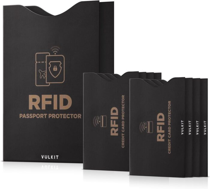 VULKIT RFID Blocking Sleeves, 8 Card & 2 Passport Sleeves, Rfid Blocking Sleeves