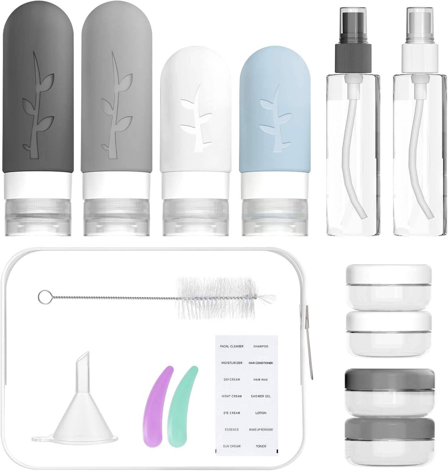 Vinofes 16 Pack Travel Size Toiletries Kits - Leak Proof TSA Approved Travel Bottles for Toiletries Essential - BPA Free Travel Containers for Shampoo, Conditioner, Lotion - Image 2