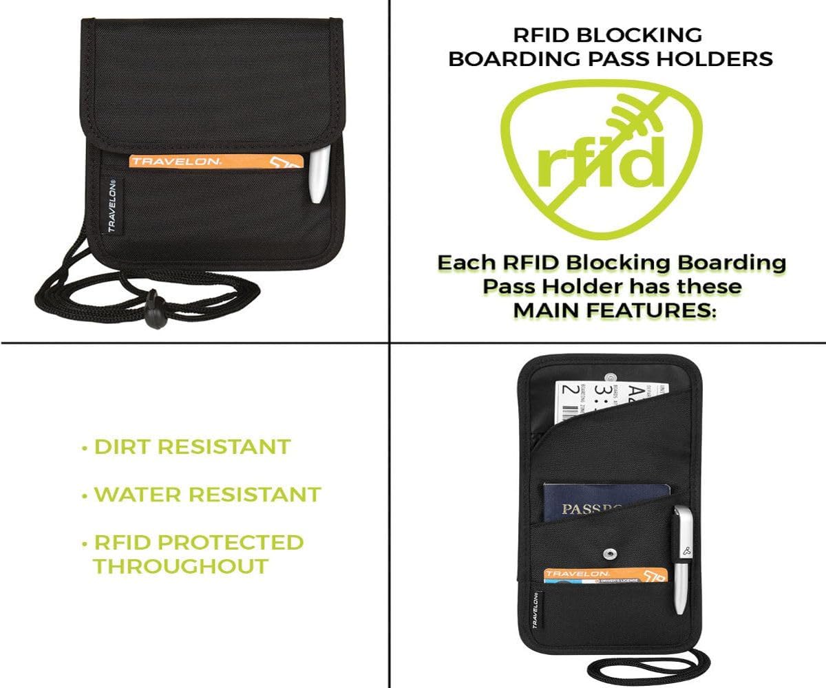 Travelon Folding Id and Boarding Pass Holder, Black, One Size - Image 3