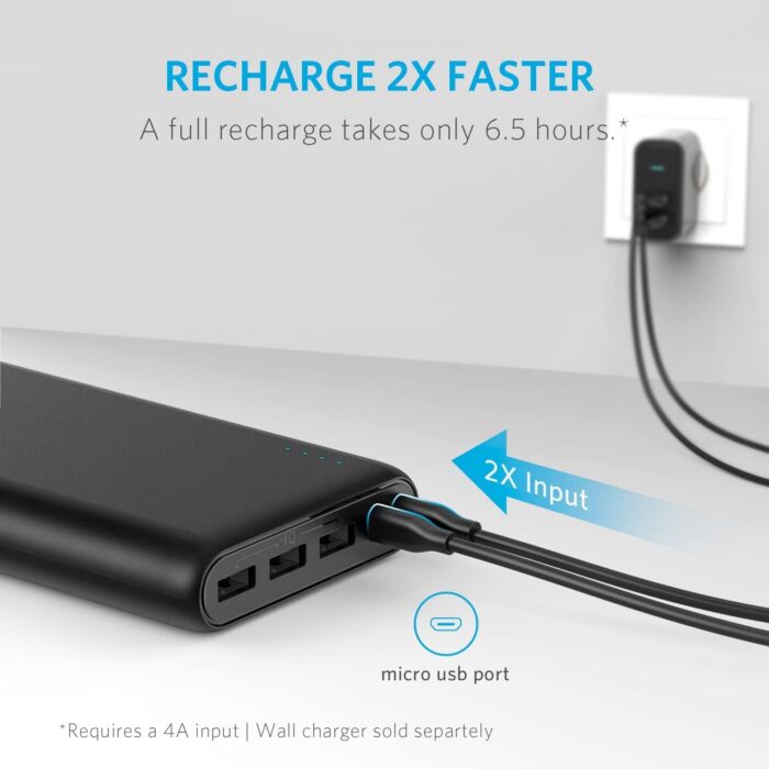 Anker Power Bank, 26,800 mAh External Battery with Dual Input Port and Double-Speed Recharging, 3 USB Ports for iPhone 15/15 Plus/15 Pro/15 Pro Max, iPad, Samsung, Android and Other Devices - Image 5