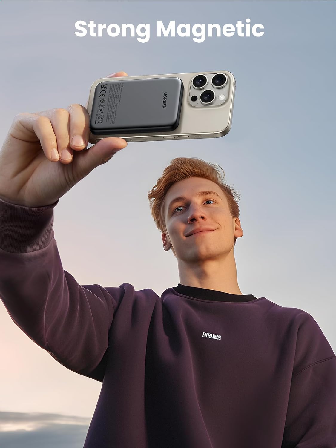 UGREEN Magnetic Power Bank 5000mAh, 15W USB C PD Fast Charge Portable Charger Compatible with iPhone 17 16 Pro Max, 15,14 Plus, 13, 12 Series with 60W 0.5M Cable, Black - Image 2