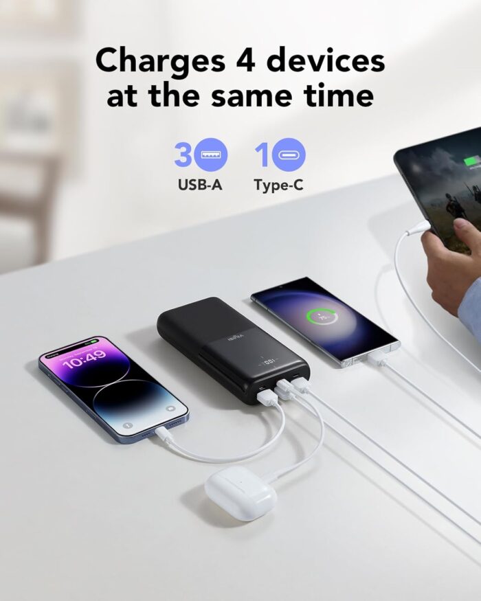 30000mAh Power Bank, 22.5W Fast Charging USB C Portable Charger with 4 Outputs & 3 Inputs, External Battery Pack for iPhone 17/16/15 14/13 iPad Samsung Andriod Phones Travel Accessories - Image 4
