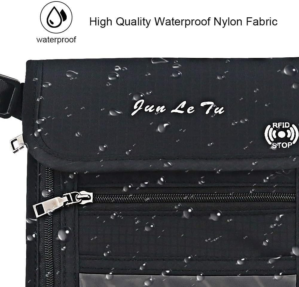 Number-One Neck Pouch Travel Wallet Passport Holder with RFID Blocking Waterproof Travel Security Bag for Your Money Credit Cards Cell Phones - Image 3