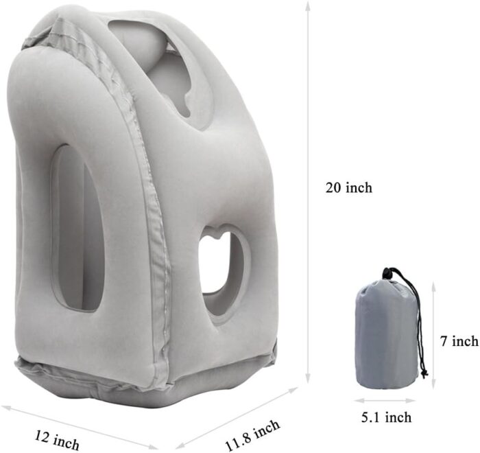 HAIYANLE Travel Pillow Inflatable Neck Air Pillow for Sleeping to Avoid Neck Shoulder Pain Comfortably Support Head Travel Essentials Office Napping Backrest Pillow with Earplug and Eye mask - Image 4