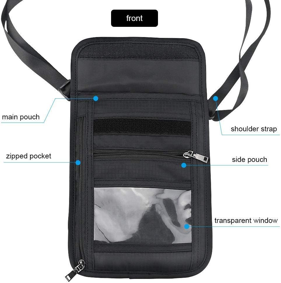 Number-One Neck Pouch Travel Wallet Passport Holder with RFID Blocking Waterproof Travel Security Bag for Your Money Credit Cards Cell Phones - Image 4
