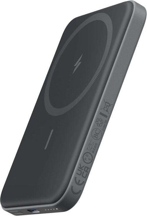 Anker 621 Magnetic Portable Charger (MagGo), 5,000mAh Wireless Power Bank with USB-C Cable, Magsafe-Compatible Battery Pack for iPhone 17/16/15/14/13/12 Series