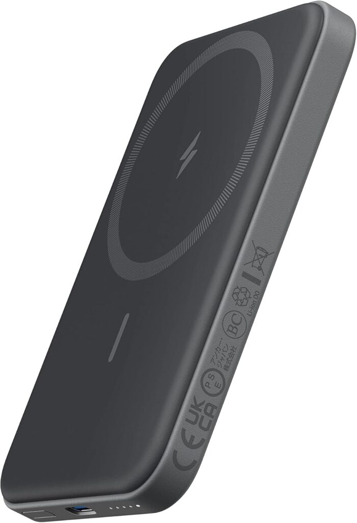 Anker 621 Magnetic Portable Charger (MagGo), 5,000mAh Wireless Power Bank with USB-C Cable, Magsafe-Compatible Battery Pack for iPhone 17/16/15/14/13/12 Series