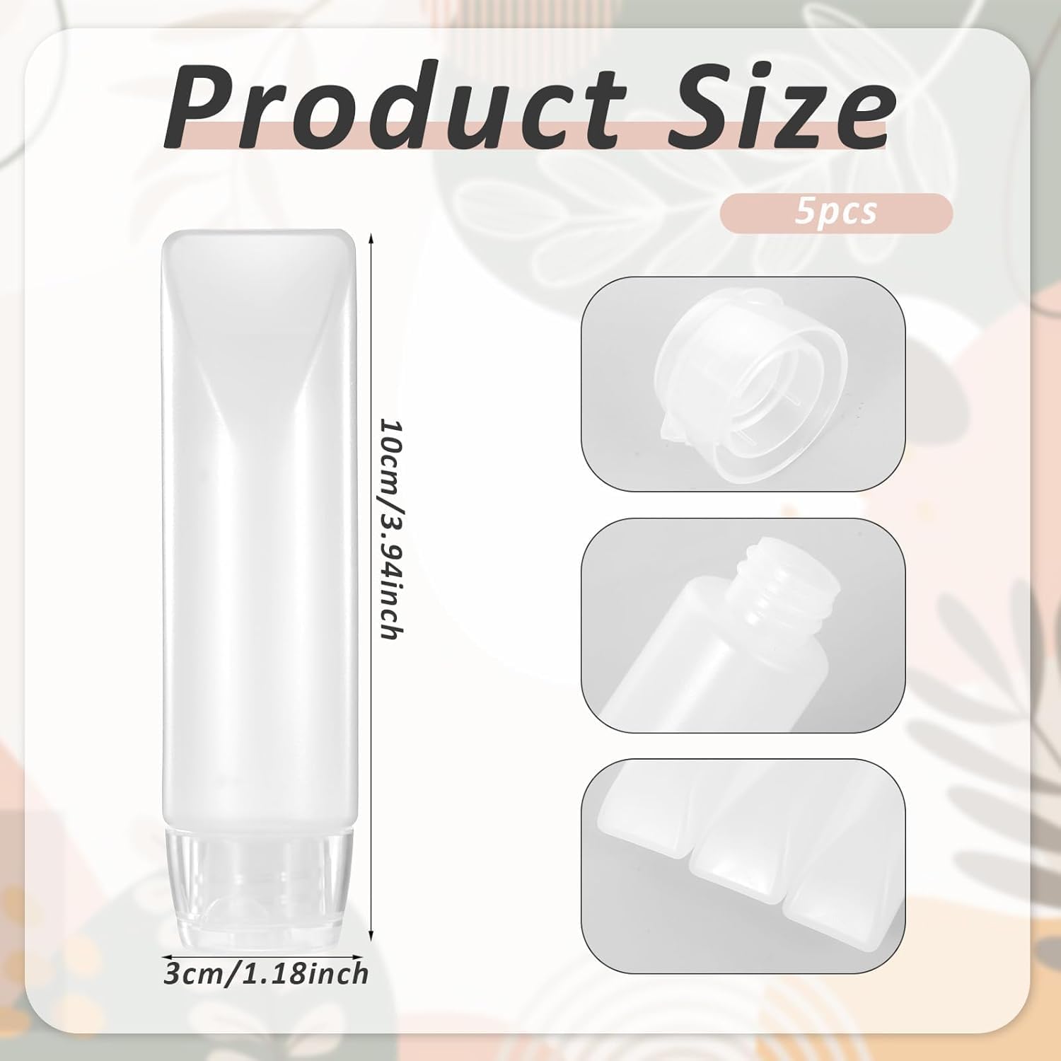 Amaezorx 5-Pack 1oz Travel Bottles Leak Proof - Refillable Clear Toiletry Containers for Shampoo, Lotion & Cosmetics, Empty Squeeze Tubes with Twist Cap, TSA Approved Portable Dispensers - Image 2