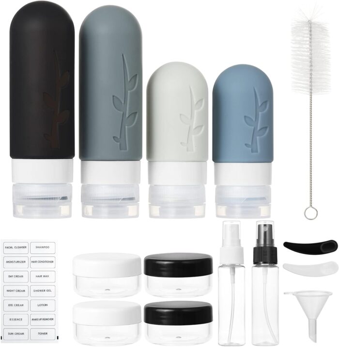 18 Pack Travel Bottles for Toiletries, TSA Approved Silicone Travel Size Toiletries, Leak-Proof Refillable Liquid Containers for Toiletries Travel Essentials - Image 2
