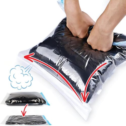 20-Pack Travel Compression Bags by Foursquared | Roll-Up Space Saver Vacuum Bags for Clothes, Luggage, and Storage - No Vacuum or Pump Needed (8 Large, 8 Medium, 4 Small)