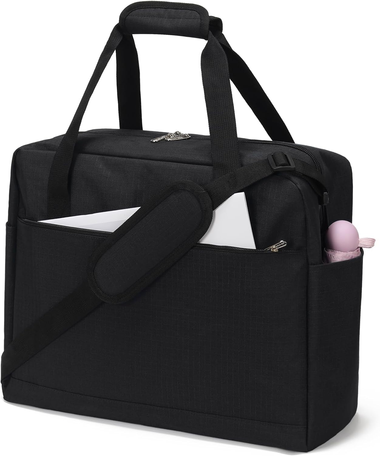 iFARADAY Carry on Duffle Bag for Travel - 16x7x12.5 Airline Approved Personal Item Travel Bag with Shoulder Strap for Men and Women (Black)