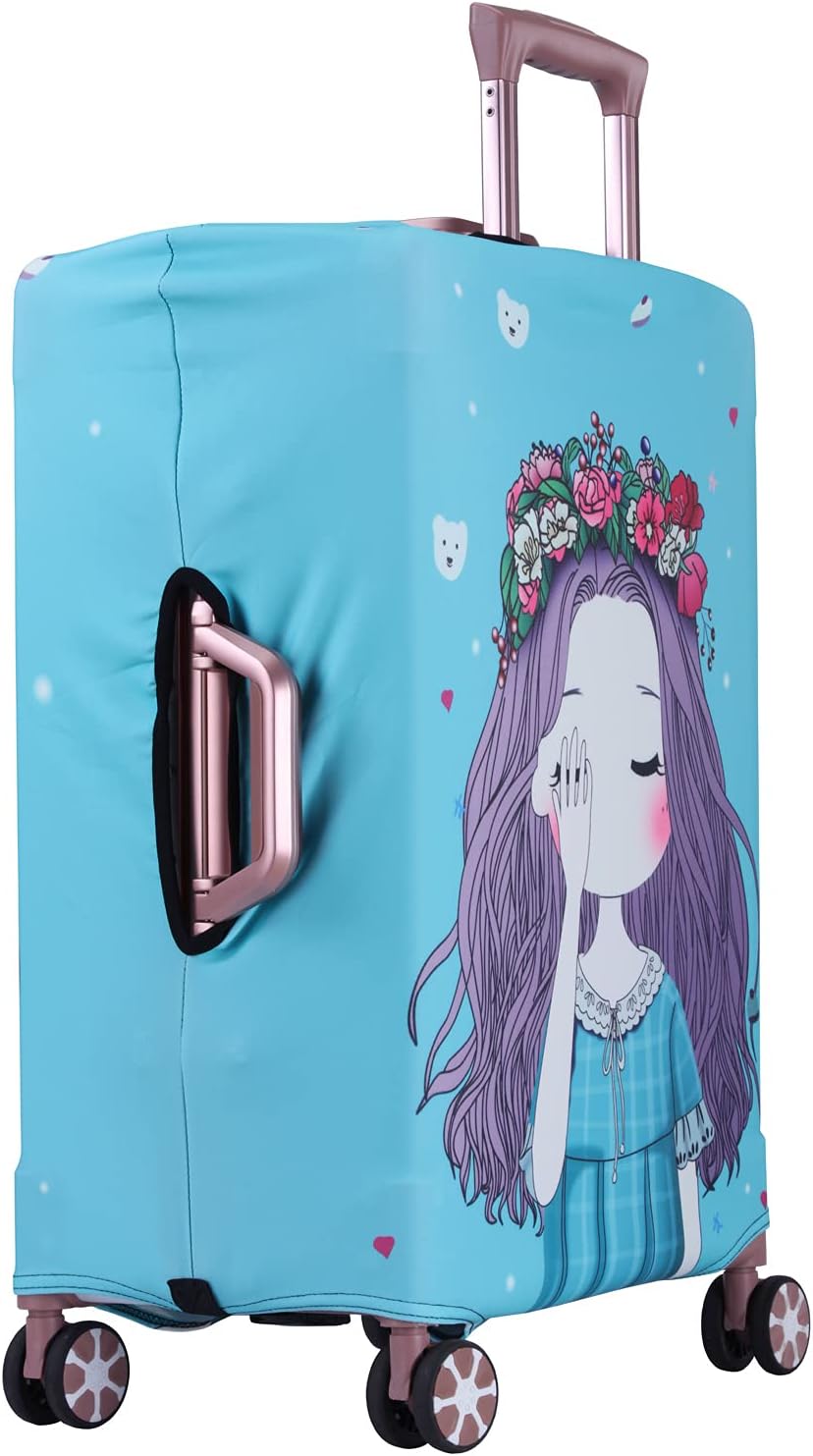 LEAFOREST Spandex Elastic Water Resistant Protective Travel Suitcase Cover Fits 19-32 Inch (Girl, M), Girl, M, Dress Up - Image 3