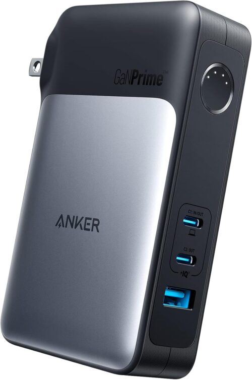 Anker GaNPrime Power Bank, 2-in-1 Hybrid Charger, 10,000 mAh 30W USB-C Portable Charger with 65W Wall Charger, Works for iPhone 15/15 Plus/15 Pro/15 Pro Max/14/13, Samsung, Pixel, MacBook, Dell