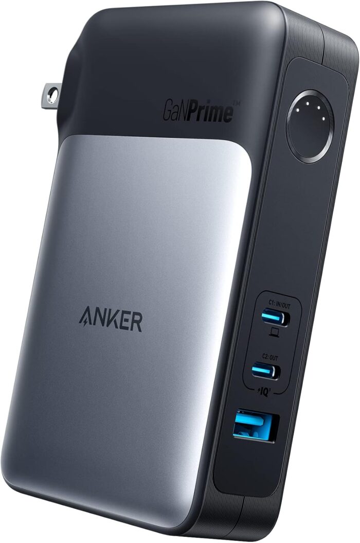 Anker GaNPrime Power Bank, 2-in-1 Hybrid Charger, 10,000 mAh 30W USB-C Portable Charger with 65W Wall Charger, Works for iPhone 15/15 Plus/15 Pro/15 Pro Max/14/13, Samsung, Pixel, MacBook, Dell