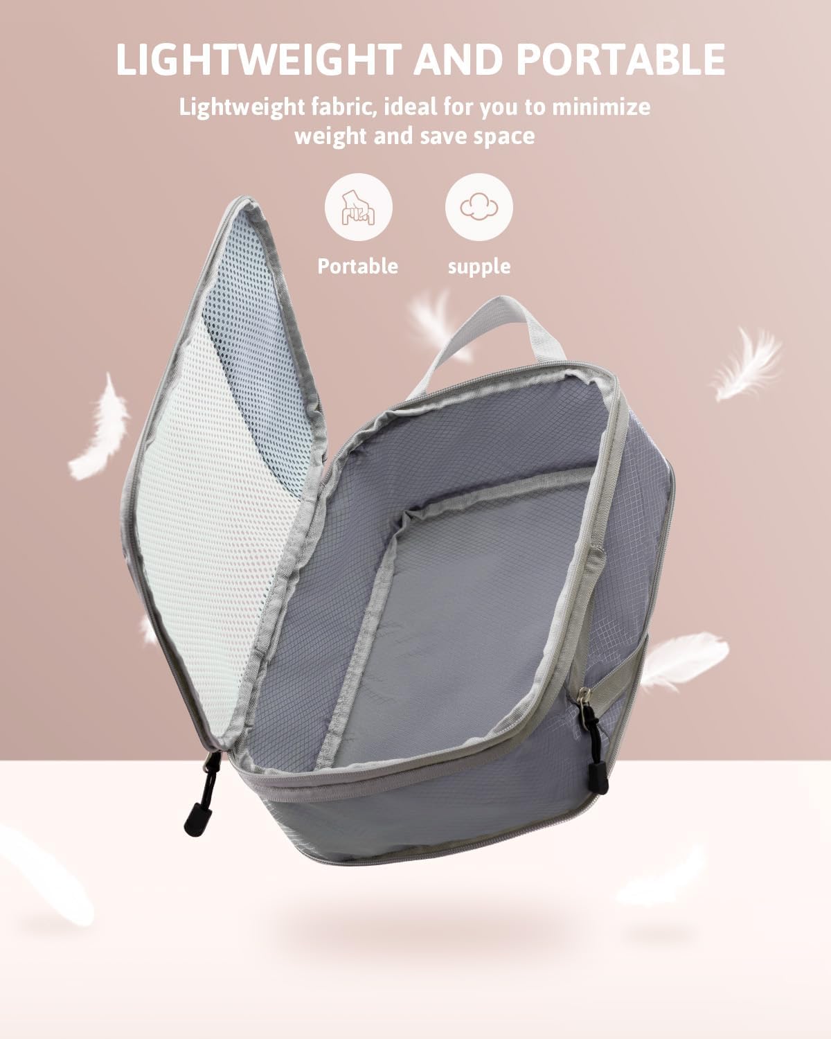 Meowoo Compression Packing Cubes Travel Organizer 7 Set, Ripstop Mesh Travel Organizers for Luggage Multi-Functional Ultralight Expandable Travel Luggage for Carry on Luggage, Travel, Backpack - Image 5